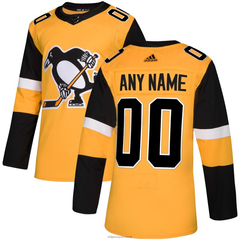 NHL Men Pittsburgh Penguins Adidas Gold Alternate Authentic Custom Jersey D002V2002 Clothing