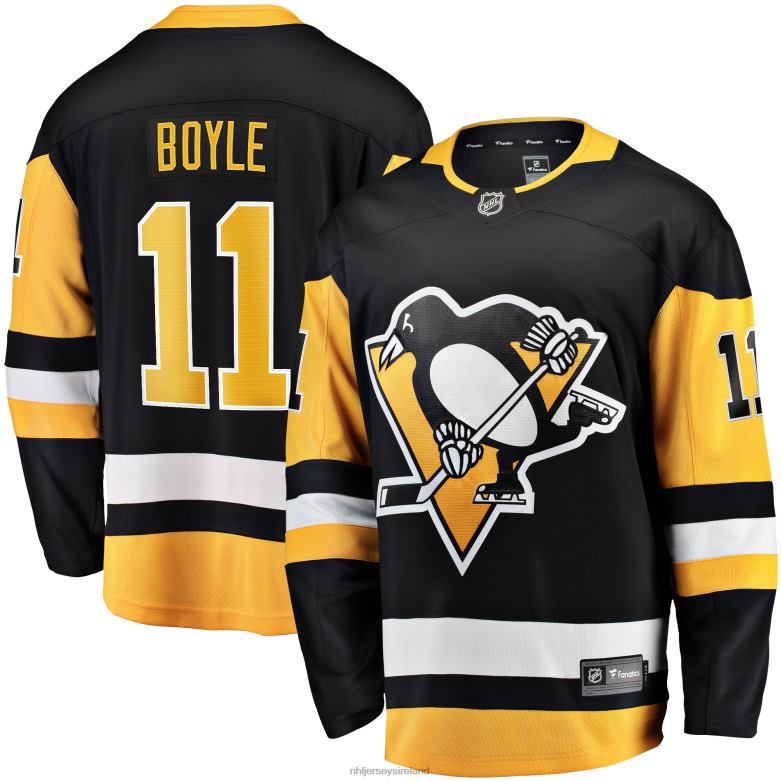 NHL Men Pittsburgh Penguins Brian Boyle Fanatics Branded Black Home Breakaway Player Jersey D002V2059 Clothing