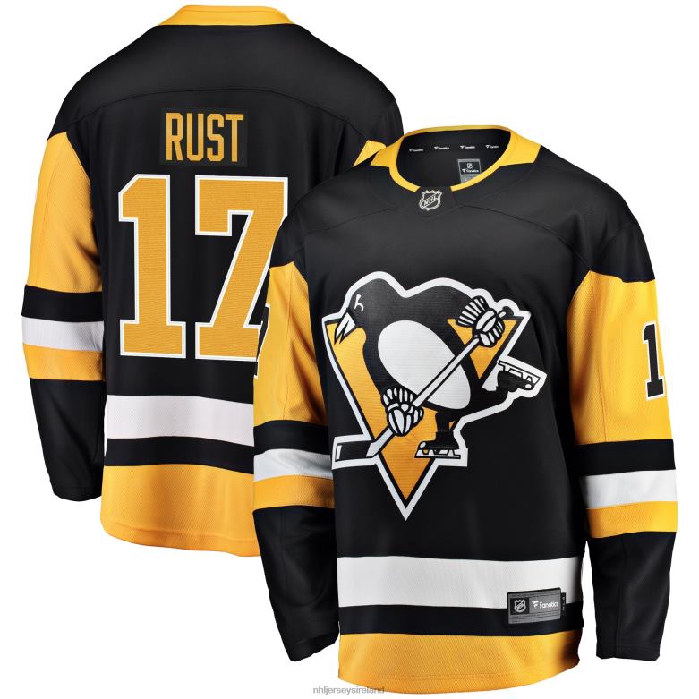 NHL Men Pittsburgh Penguins Bryan Rust Fanatics Branded Black Home Breakaway Player Jersey D002V1139 Clothing