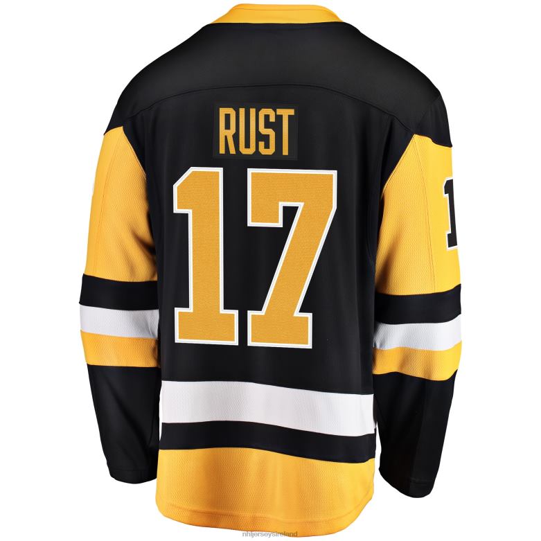 NHL Men Pittsburgh Penguins Bryan Rust Fanatics Branded Black Home Breakaway Player Jersey D002V1139 Clothing
