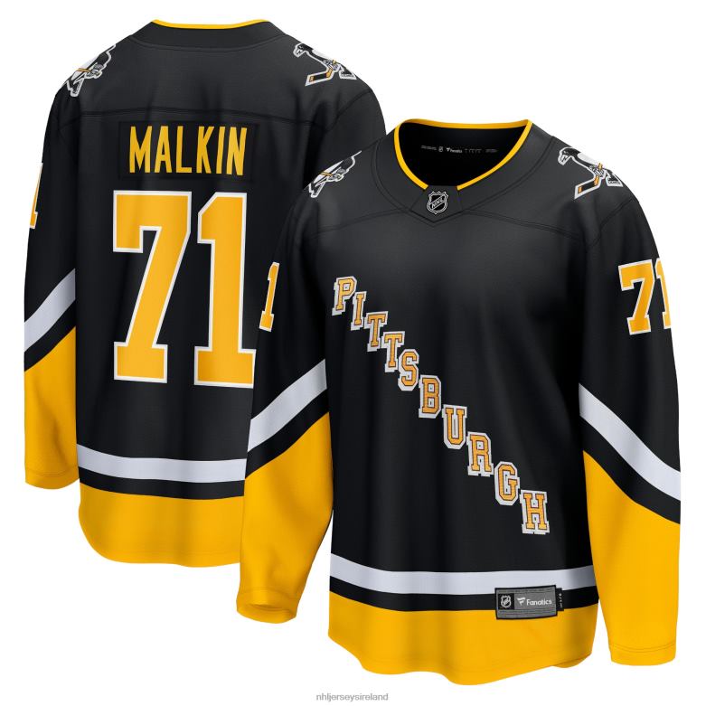 NHL Men Pittsburgh Penguins Evgeni Malkin Fanatics Branded Black 2021/22 Alternate Premier Breakaway Player Jersey D002V1091 Clothing