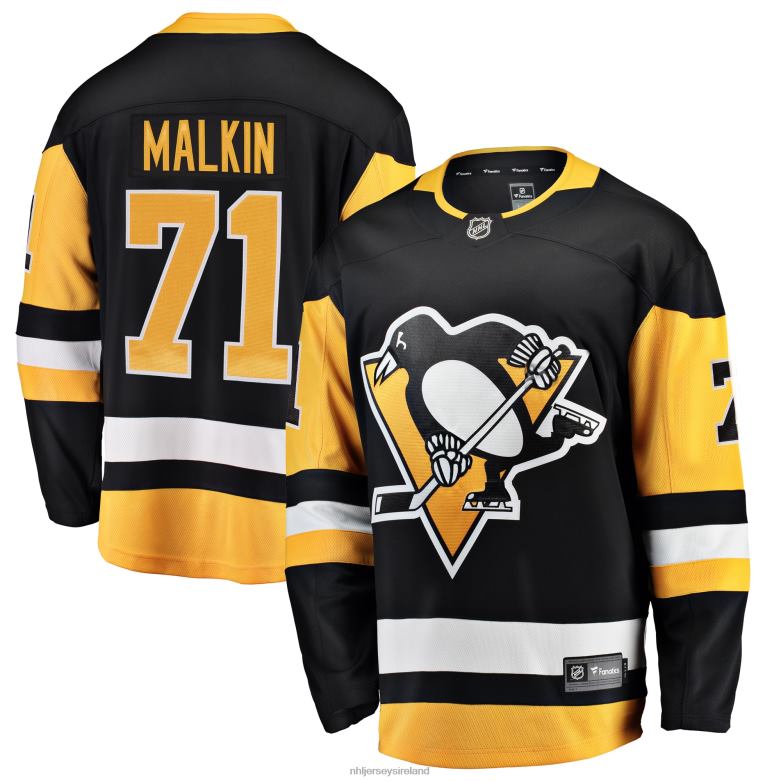 NHL Men Pittsburgh Penguins Evgeni Malkin Fanatics Branded Black Breakaway Player Jersey D002V1070 Clothing