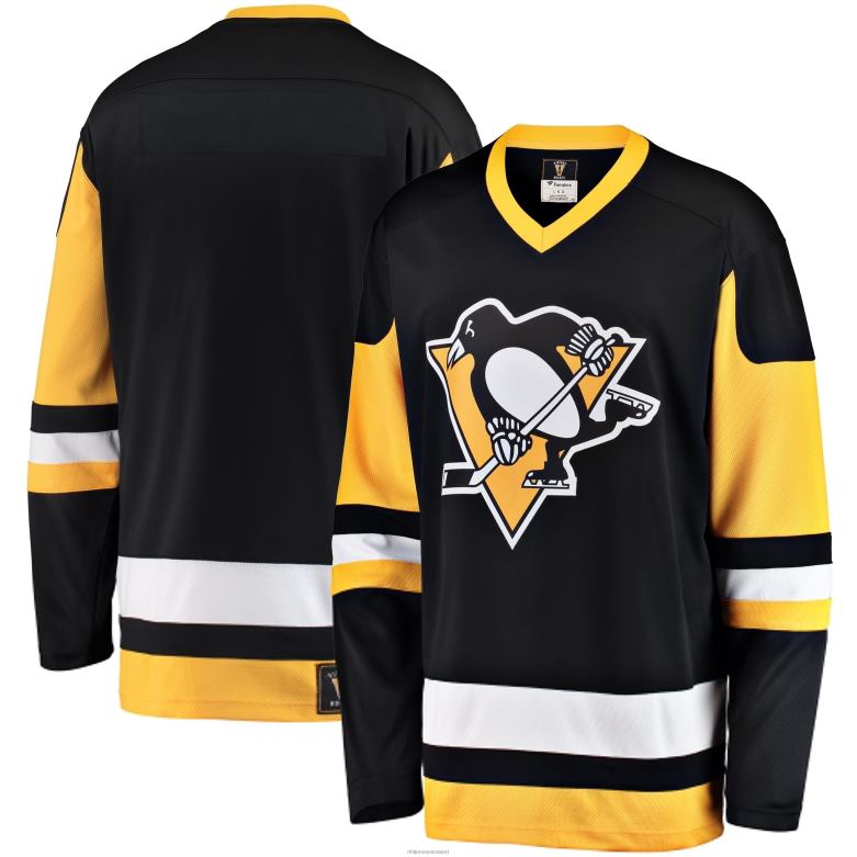 NHL Men Pittsburgh Penguins Fanatics Branded Black Premier Breakaway Heritage Blank Jersey D002V216 Clothing