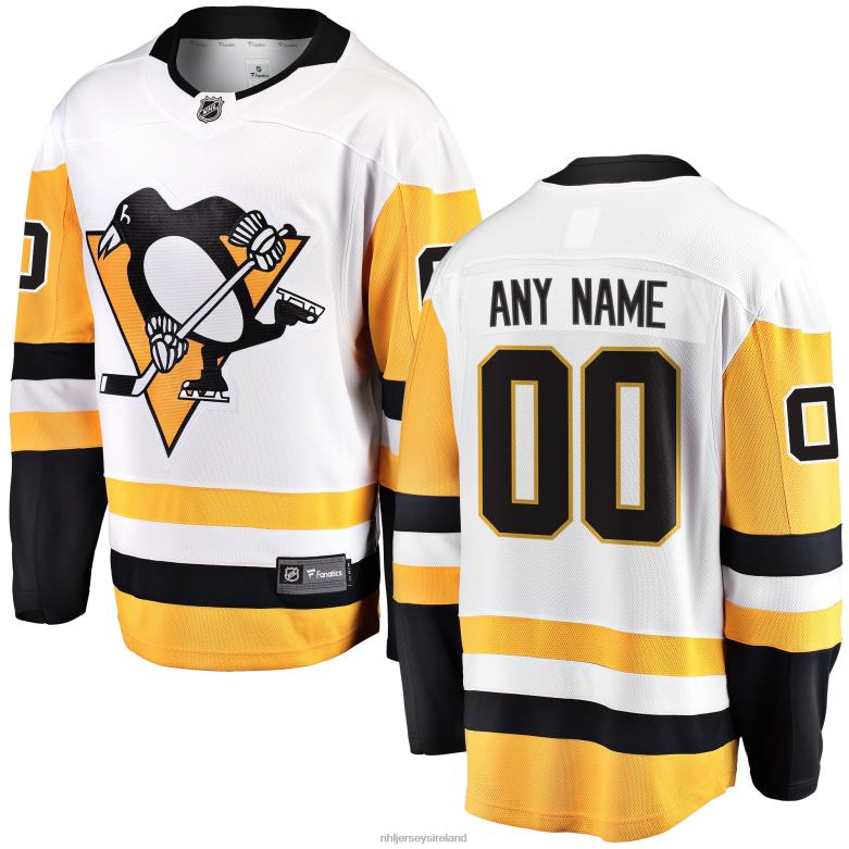 NHL Men Pittsburgh Penguins Fanatics Branded White Away Breakaway Custom Jersey D002V749 Clothing