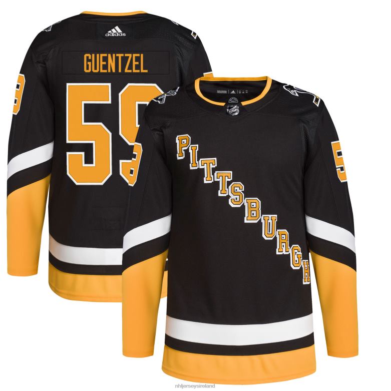 NHL Men Pittsburgh Penguins Jake Guentzel Adidas Black 2021/22 Alternate Primegreen Authentic Pro Player Jersey D002V728 Clothing