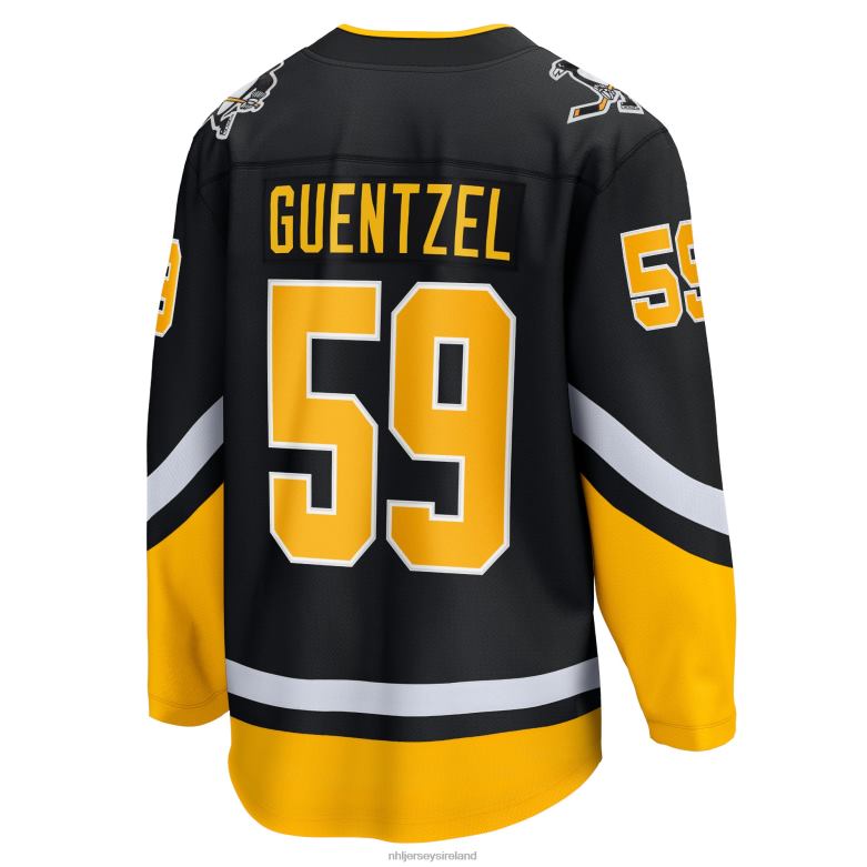 NHL Men Pittsburgh Penguins Jake Guentzel Fanatics Branded Black 2021/22 Alternate Premier Breakaway Player Jersey D002V147 Clothing