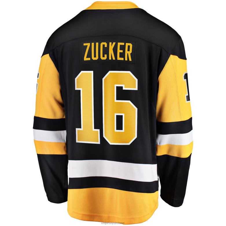 NHL Men Pittsburgh Penguins Jason Zucker Fanatics Branded Black Breakaway Player Jersey D002V459 Clothing