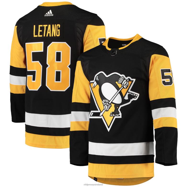 NHL Men Pittsburgh Penguins Kris Letang Adidas Black Home Primegreen Authentic Pro Player Jersey D002V160 Clothing