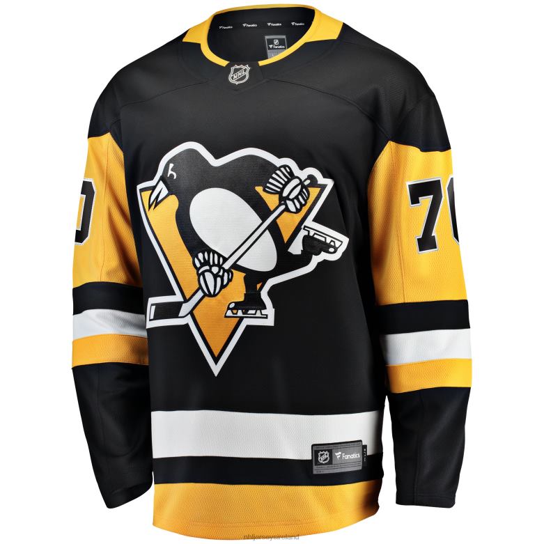 NHL Men Pittsburgh Penguins Louis Domingue Fanatics Branded Black Home Breakaway Player Jersey D002V1969 Clothing