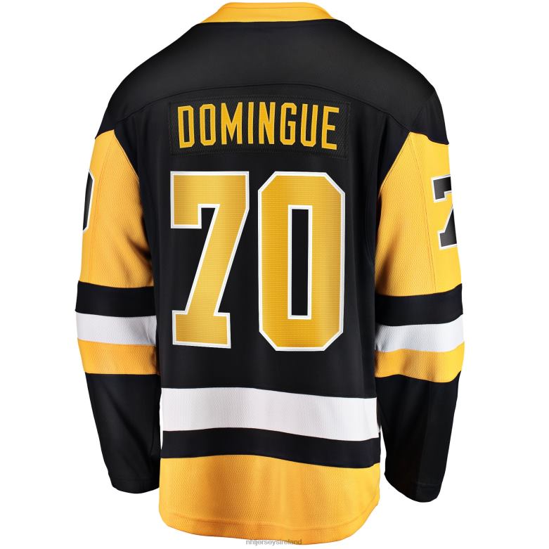 NHL Men Pittsburgh Penguins Louis Domingue Fanatics Branded Black Home Breakaway Player Jersey D002V1969 Clothing