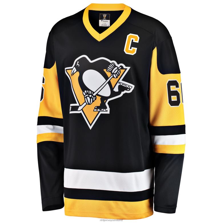 NHL Men Pittsburgh Penguins Mario Lemieux Fanatics Branded Black Premier Breakaway Retired Player Jersey D002V90 Clothing