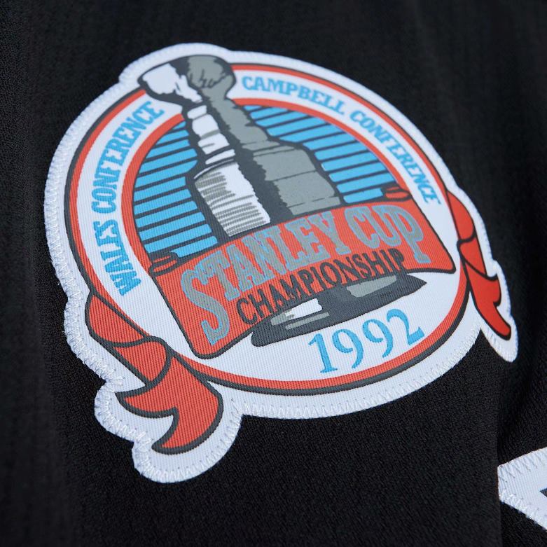 NHL Men Pittsburgh Penguins Mario Lemieux Mitchell  Ness Black 1991 Blue Line Player Jersey D002V327 Clothing