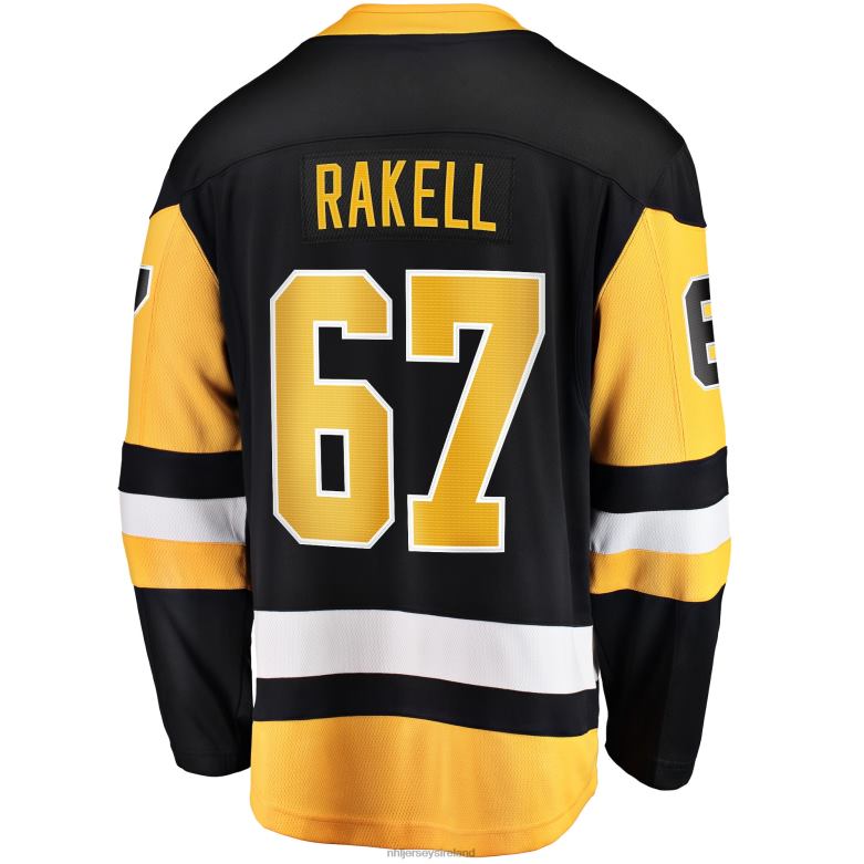 NHL Men Pittsburgh Penguins Rickard Rakell Fanatics Branded Black Home Breakaway Player Jersey D002V552 Clothing