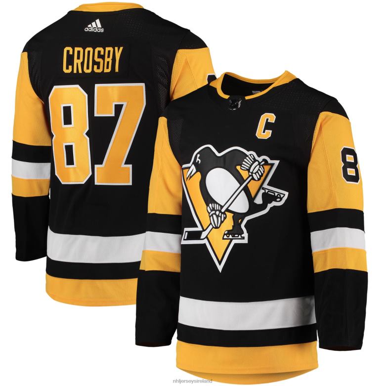 NHL Men Pittsburgh Penguins Sidney Crosby Adidas Black Home Captain Patch Primegreen Authentic Pro Player Jersey D002V26 Clothing