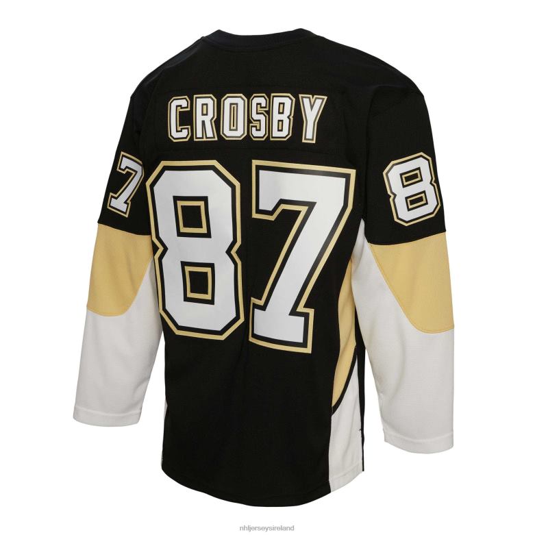 NHL Men Pittsburgh Penguins Sidney Crosby Mitchell  Ness Black 2008 Blue Line Player Jersey D002V138 Clothing