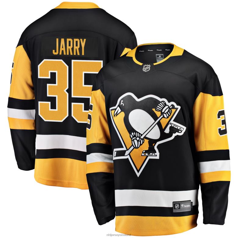 NHL Men Pittsburgh Penguins Tristan Jarry Fanatics Branded Black Home Breakaway Player Jersey D002V551 Clothing