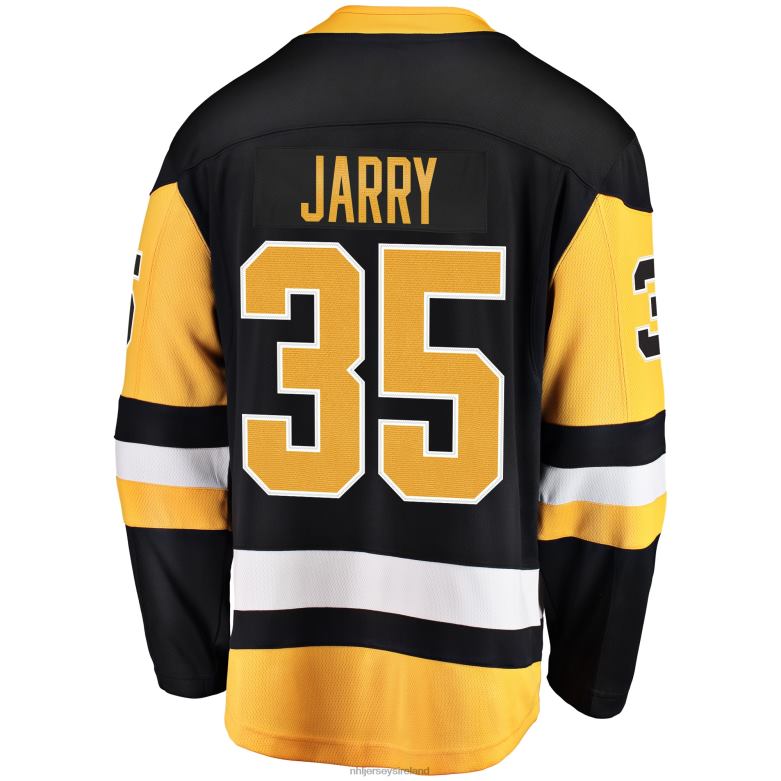 NHL Men Pittsburgh Penguins Tristan Jarry Fanatics Branded Black Home Breakaway Player Jersey D002V551 Clothing