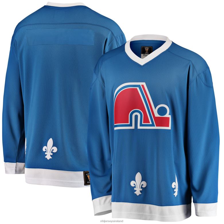 NHL Men Quebec Nordiques Fanatics Branded Blue Premier Breakaway Heritage Blank Jersey D002V502 Clothing