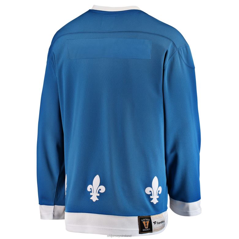 NHL Men Quebec Nordiques Fanatics Branded Blue Premier Breakaway Heritage Blank Jersey D002V502 Clothing