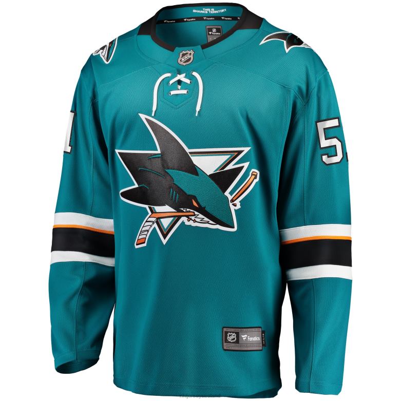 NHL Men Radim Simek San Jose Sharks Fanatics Branded Home Breakaway Player Jersey - Teal D002V2316 Clothing