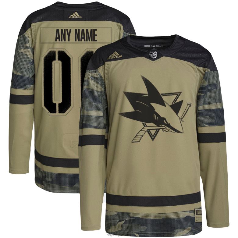 NHL Men San Jose Sharks Adidas Camo Military Appreciation Team Authentic Custom Practice Jersey D002V1206 Clothing