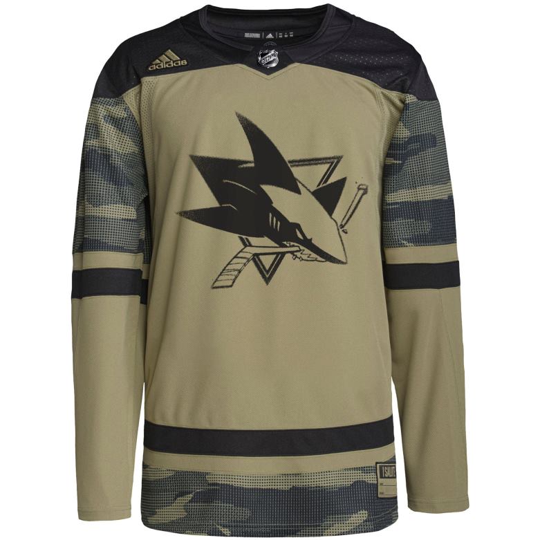 NHL Men San Jose Sharks Adidas Camo Military Appreciation Team Authentic Practice Jersey D002V995 Clothing
