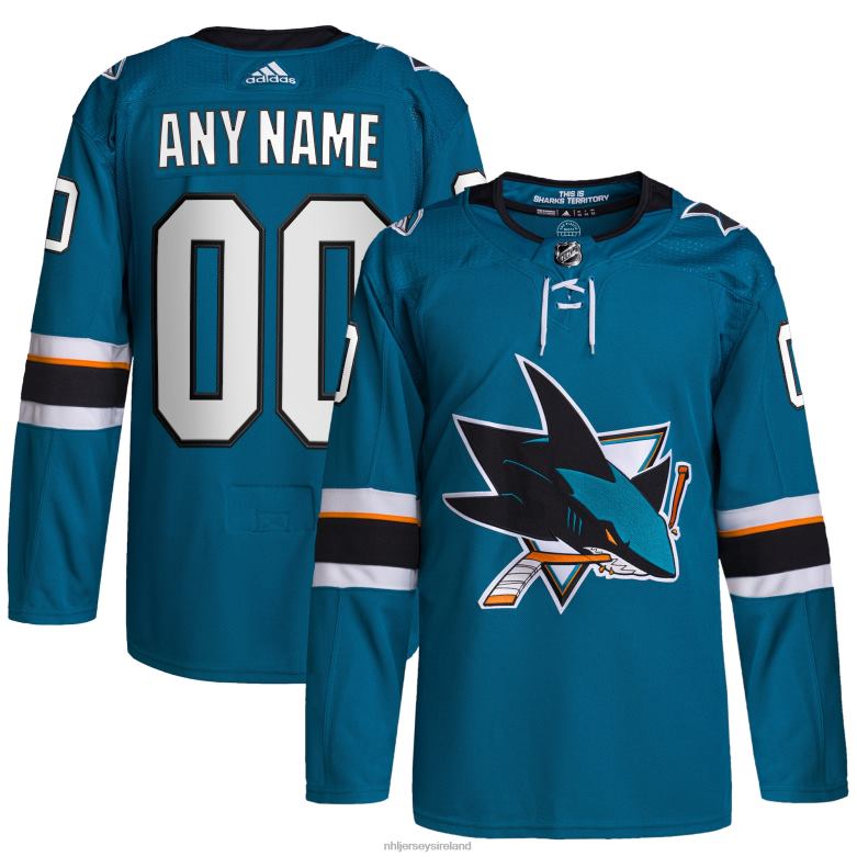 NHL Men San Jose Sharks Adidas Teal 2021/22 Home Primegreen Authentic Pro Custom Jersey D002V2390 Clothing
