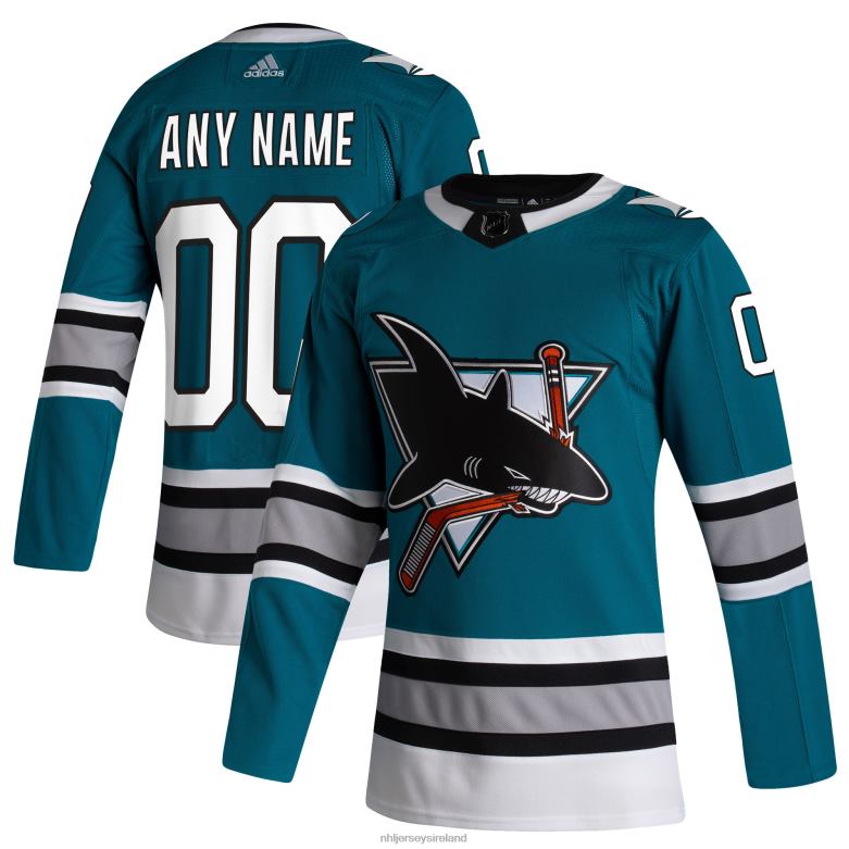 NHL Men San Jose Sharks Adidas Teal 30Th Anniversary Authentic Custom Jersey D002V2260 Clothing
