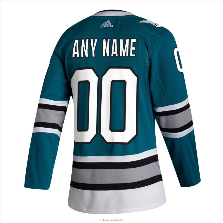 NHL Men San Jose Sharks Adidas Teal 30Th Anniversary Authentic Custom Jersey D002V2260 Clothing