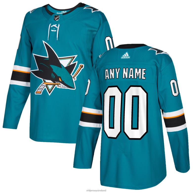 NHL Men San Jose Sharks Adidas Teal Authentic Custom Jersey D002V2440 Clothing