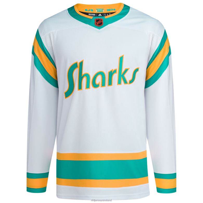 NHL Men San Jose Sharks Adidas White Reverse Retro 20 Authentic Blank Jersey D002V1535 Clothing
