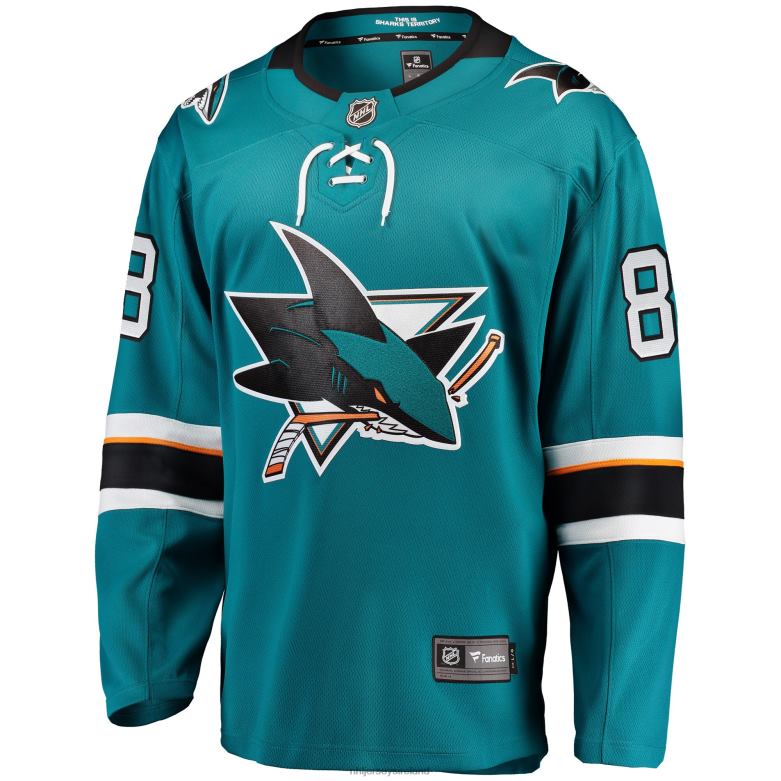 NHL Men San Jose Sharks Brent Burns Fanatics Branded Teal Breakaway Player Jersey D002V1505 Clothing