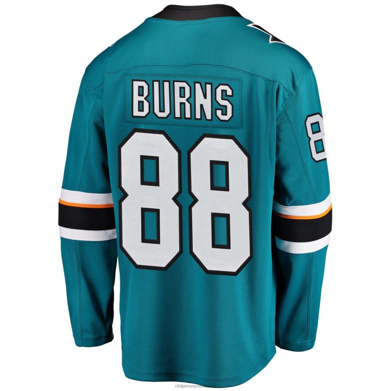 NHL Men San Jose Sharks Brent Burns Fanatics Branded Teal Breakaway Player Jersey D002V1505 Clothing