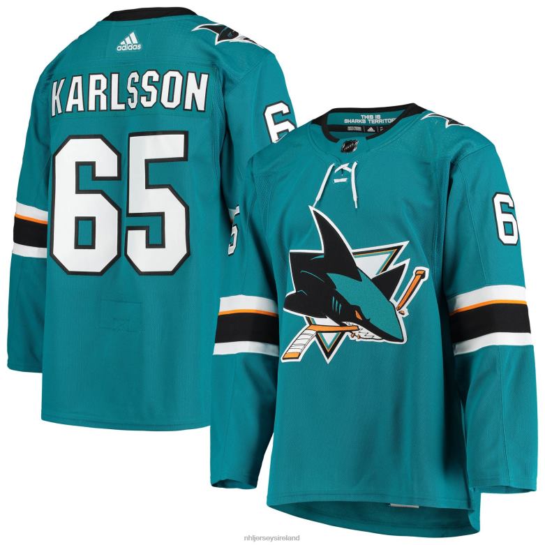 NHL Men San Jose Sharks Erik Karlsson Adidas Teal Alternate Authentic Player Jersey D002V1554 Clothing