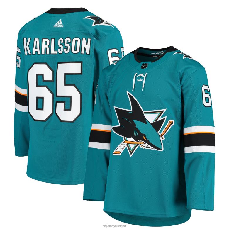 NHL Men San Jose Sharks Erik Karlsson Adidas Teal Home Authentic Team Player Jersey D002V1652 Clothing