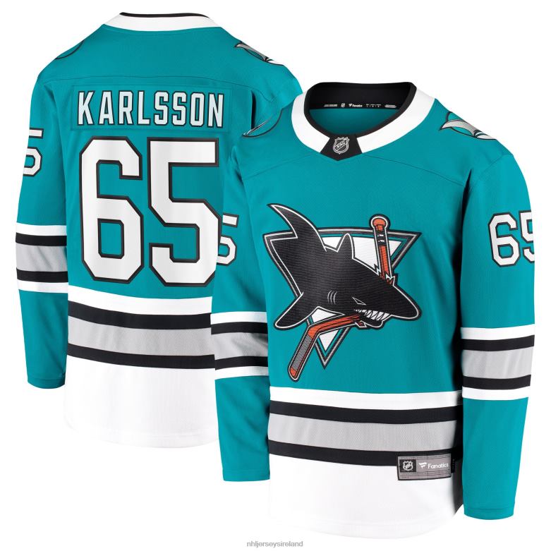 NHL Men San Jose Sharks Erik Karlsson Fanatics Branded Teal 30Th Anniversary Premier Breakaway Player Jersey D002V506 Clothing