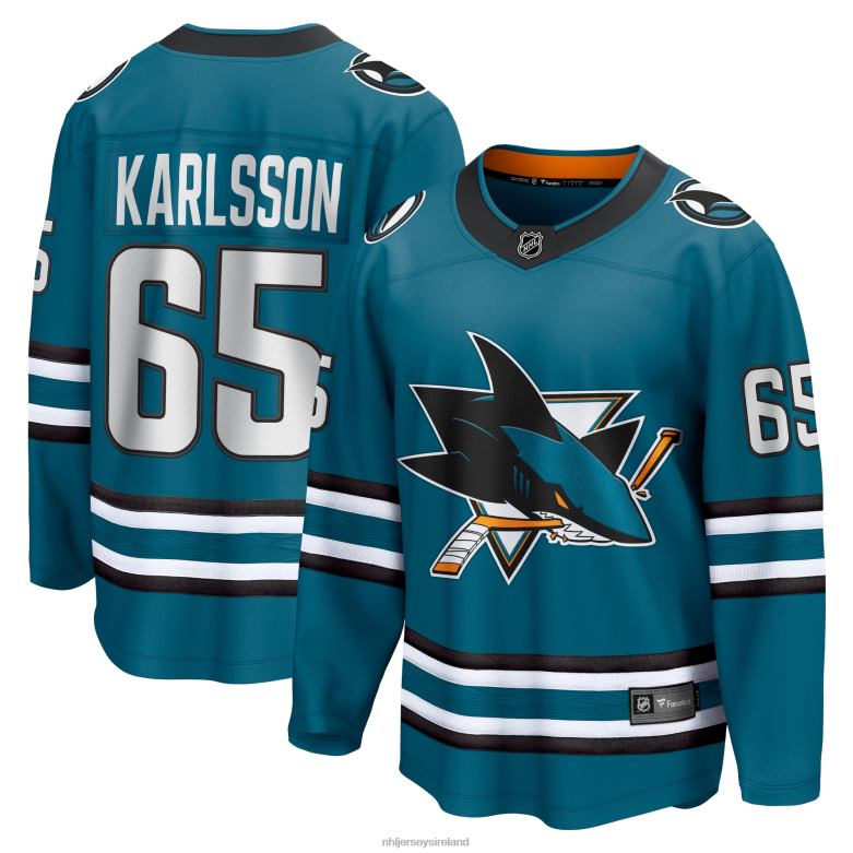 NHL Men San Jose Sharks Erik Karlsson Fanatics Branded Teal Home Premier Breakaway Player Jersey D002V543 Clothing