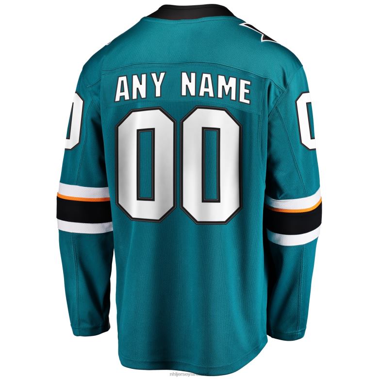 NHL Men San Jose Sharks Fanatics Branded Teal 2021/22 Home Breakaway Custom Jersey D002V490 Clothing