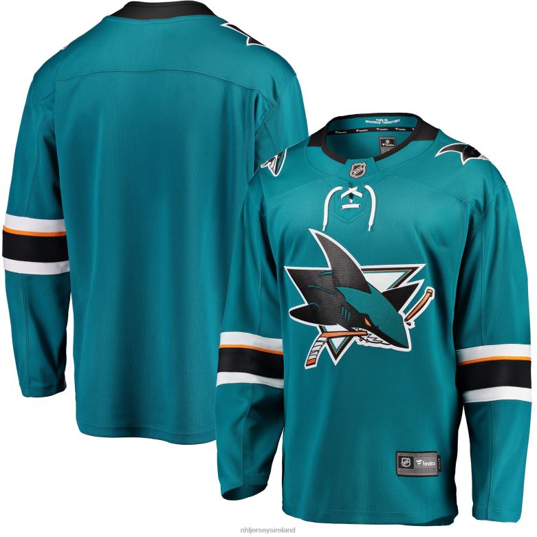 NHL Men San Jose Sharks Fanatics Branded Teal Breakaway Home Jersey D002V403 Clothing