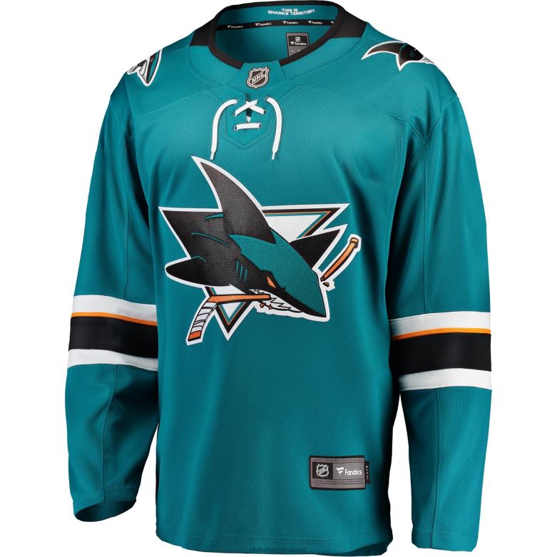 NHL Men San Jose Sharks Fanatics Branded Teal Breakaway Home Jersey D002V403 Clothing