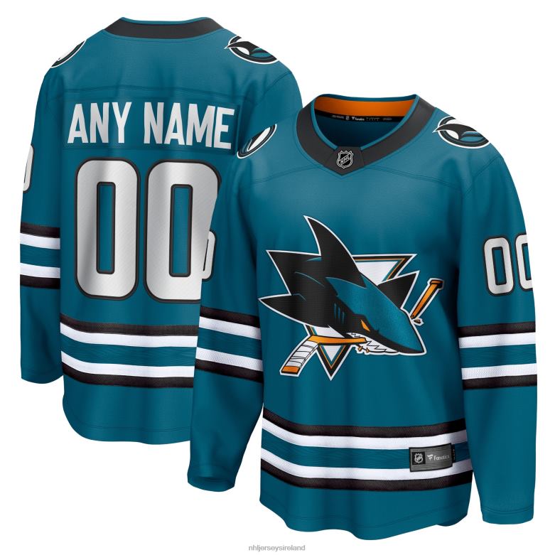 NHL Men San Jose Sharks Fanatics Branded Teal Home Breakaway Custom Jersey D002V557 Clothing