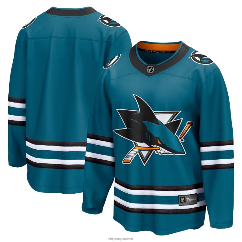 NHL Men San Jose Sharks Fanatics Branded Teal Home Breakaway Jersey D002V2375 Clothing