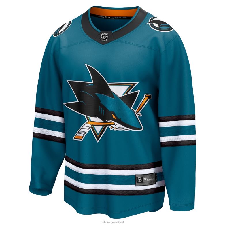 NHL Men San Jose Sharks Fanatics Branded Teal Home Breakaway Jersey D002V2375 Clothing