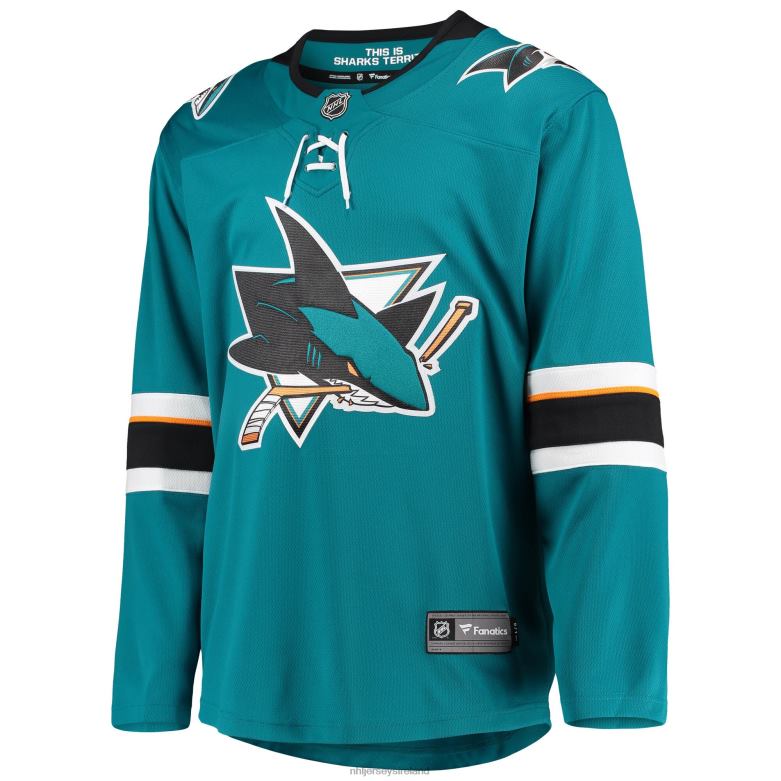 NHL Men San Jose Sharks Fanatics Branded Teal Home Breakaway Team Jersey D002V2244 Clothing