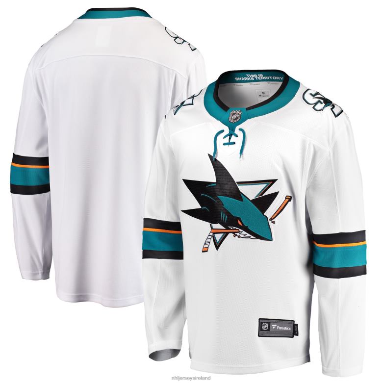NHL Men San Jose Sharks Fanatics Branded White Breakaway Away Jersey D002V1523 Clothing