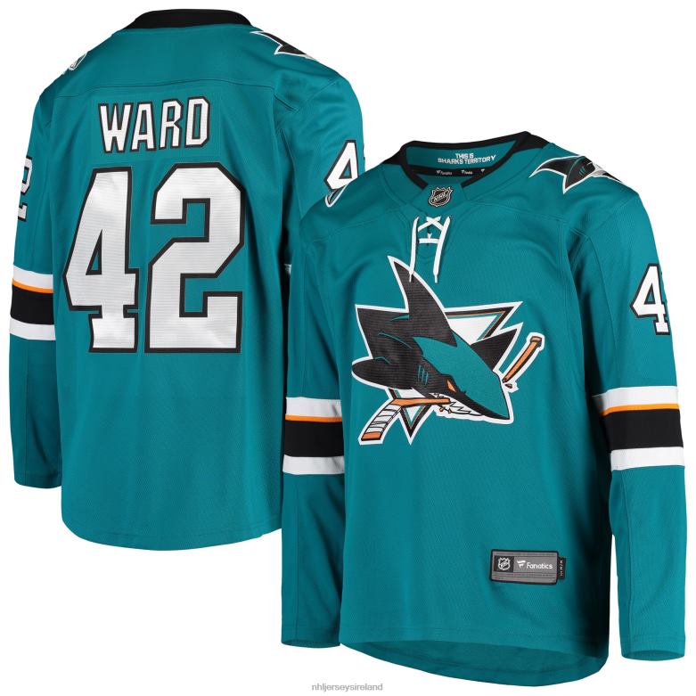 NHL Men San Jose Sharks Joel Ward Fanatics Branded Teal Breakaway Home Player Jersey D002V1661 Clothing