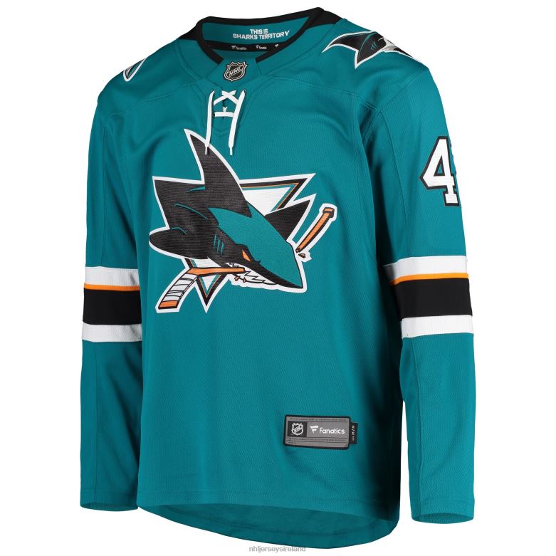 NHL Men San Jose Sharks Joel Ward Fanatics Branded Teal Breakaway Home Player Jersey D002V1661 Clothing