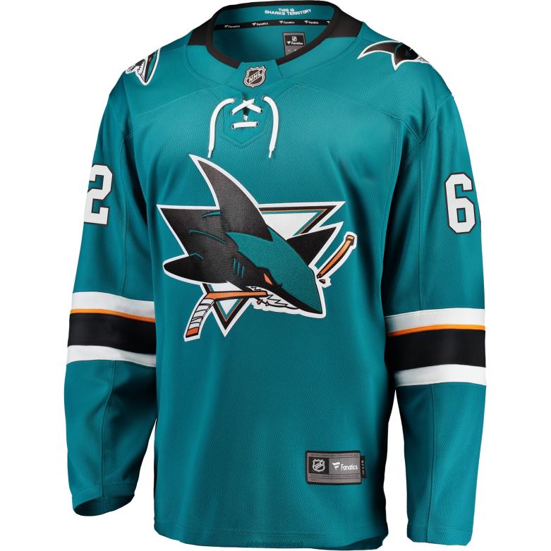 NHL Men San Jose Sharks Kevin Labanc Fanatics Branded Teal Breakaway Jersey D002V2373 Clothing