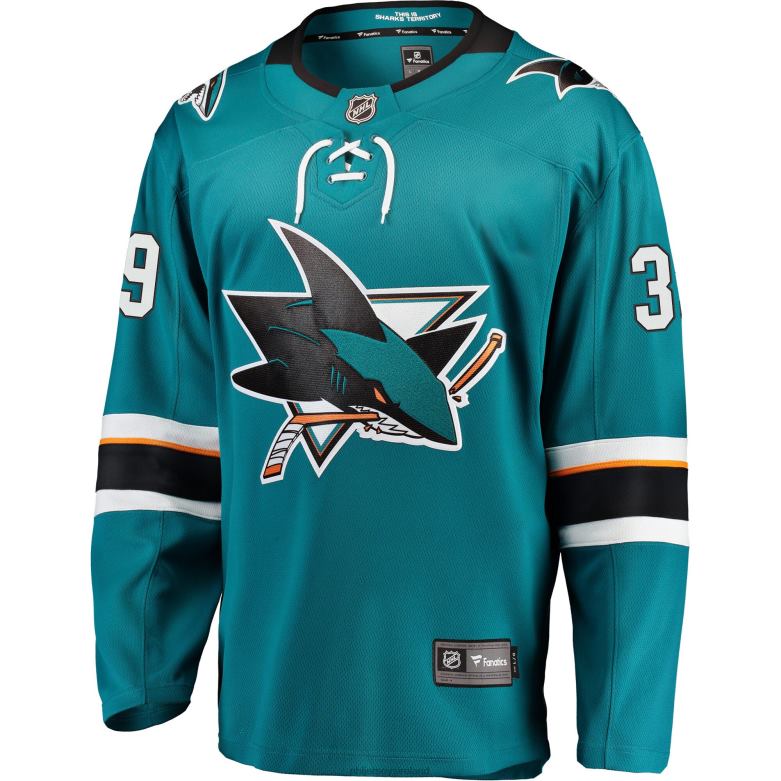 NHL Men San Jose Sharks Logan Couture Fanatics Branded Teal 2021/22 Home Premier Breakaway Player Jersey D002V1106 Clothing