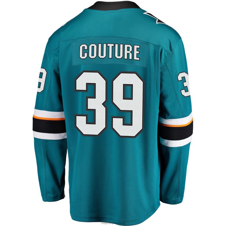 NHL Men San Jose Sharks Logan Couture Fanatics Branded Teal 2021/22 Home Premier Breakaway Player Jersey D002V1106 Clothing